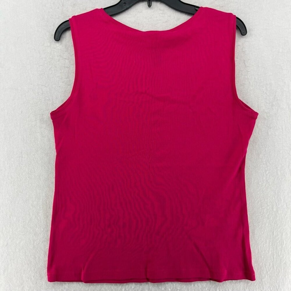 Karen Scott Tank Top Womens PL Red Knitted Stretch Boat Neck Pullover Sleeveless - Picture 2 of 10